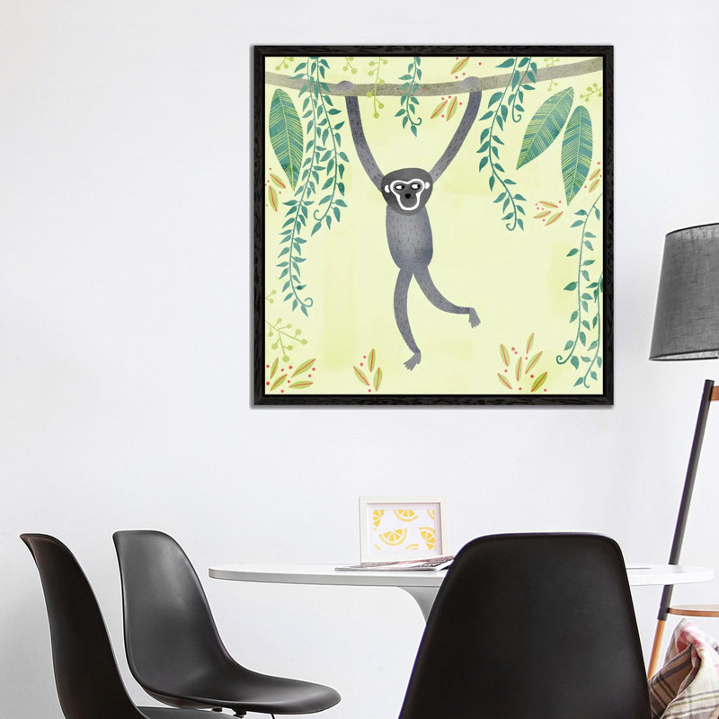 Gibbon by Nic Squirrell - Gallery-Wrapped Canvas Giclée on Canvas, Black Framed, 45.72 cm H x 45.72 cm W