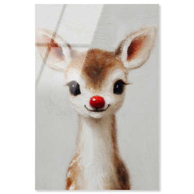 Baby Rudolph Acrylic Print Christmas Wall Decor by Art Remedy, Ready to Hang, 30 x 45