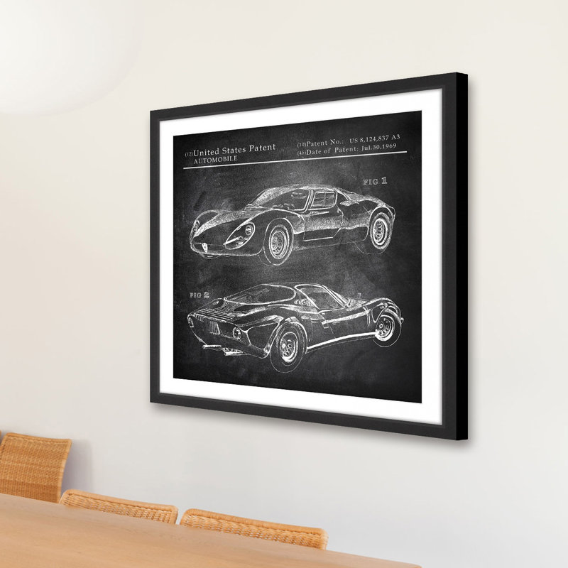 « ferrari design », reproduction d’art encadrée, H 24 po x l 24 po x P 1,5 po