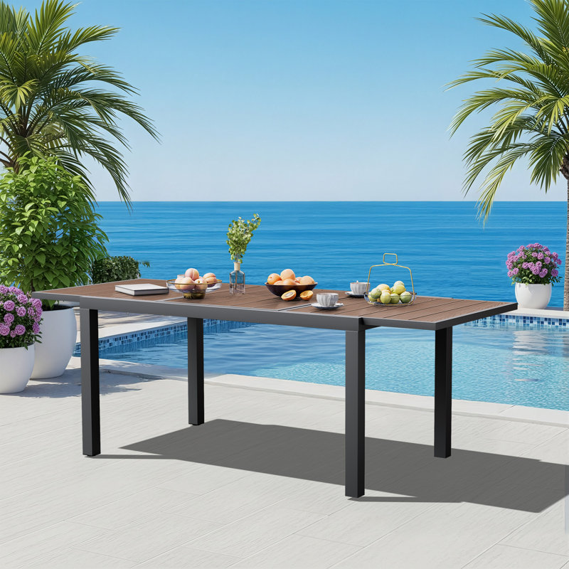 HDPE Extendable Dining Table, Brown