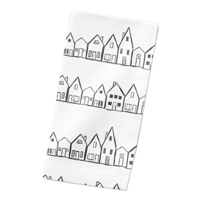 Aliberti Cotton Twill Cities & Maps Square Napkin