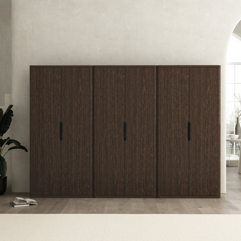 Bibliothèque moderne à 5 tablettes avec portes en noyer H 79 "x l 38" Rivington, Noyer