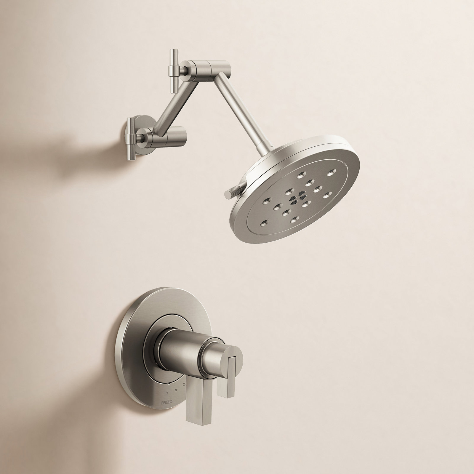 Litze® Thermostatic Shower Faucet with TempAssure®, Luxe Nickel, Lever