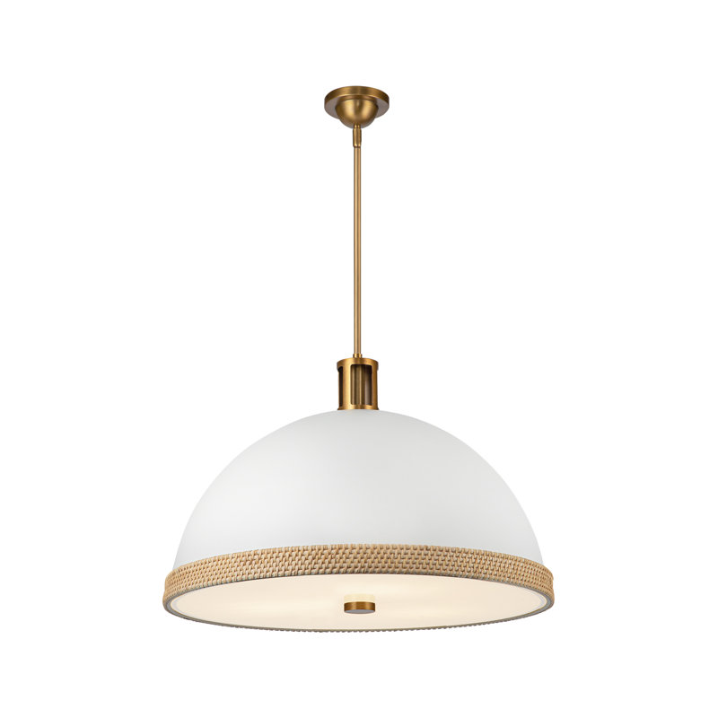 Doral Pendant, 16.75"H x 24.25"W x 24.25"D, Matte White