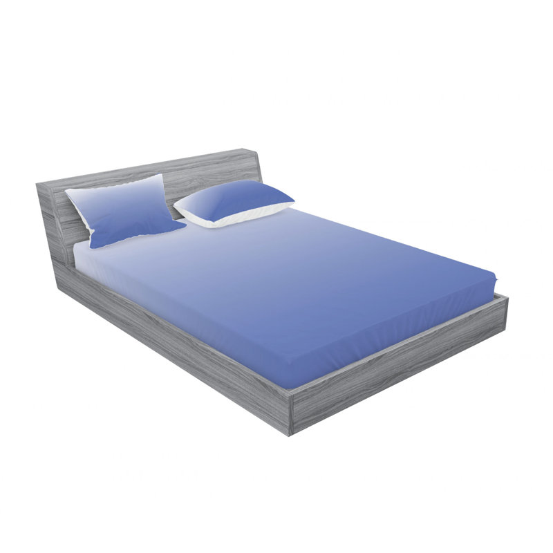 Microfiber Ombre Sheet Set, Queen Sheet Set with 2 Pillowcases, Violet/Blue