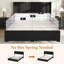 Structure de lit double tapissier à oreilles pleine grandeur en velours avec 2 tiroirs de rangement Aucun sommier requis Lit de détente confortable à assembler facilement, noir-108904226-108904229