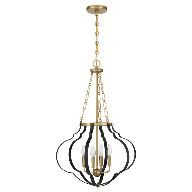 Mercer 4-Light Pendant in Brass/Black, Brass/Black