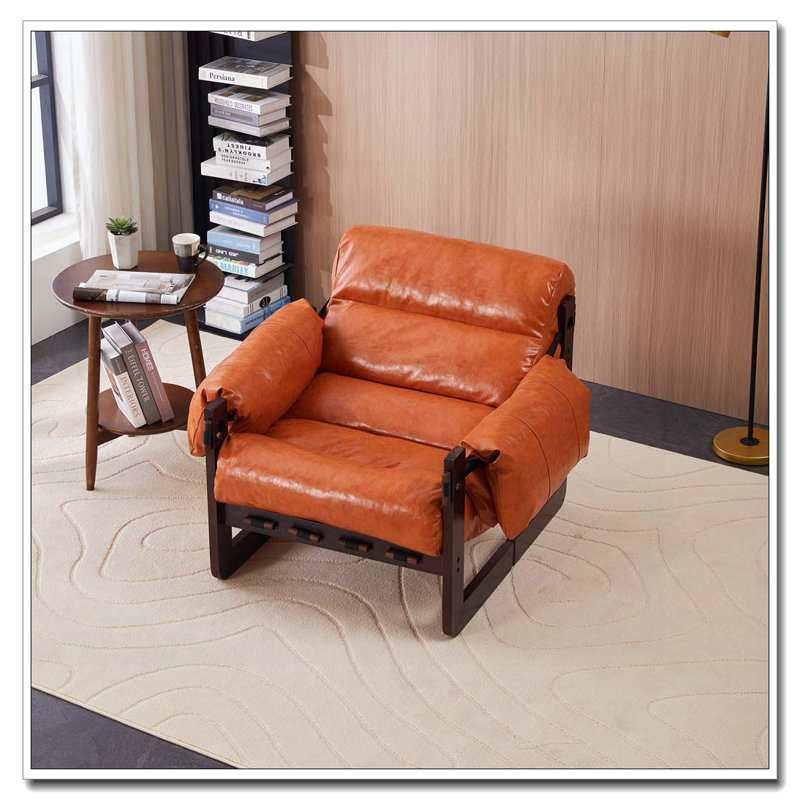 Chaise longue de style médiéval moderne, Orange rétro