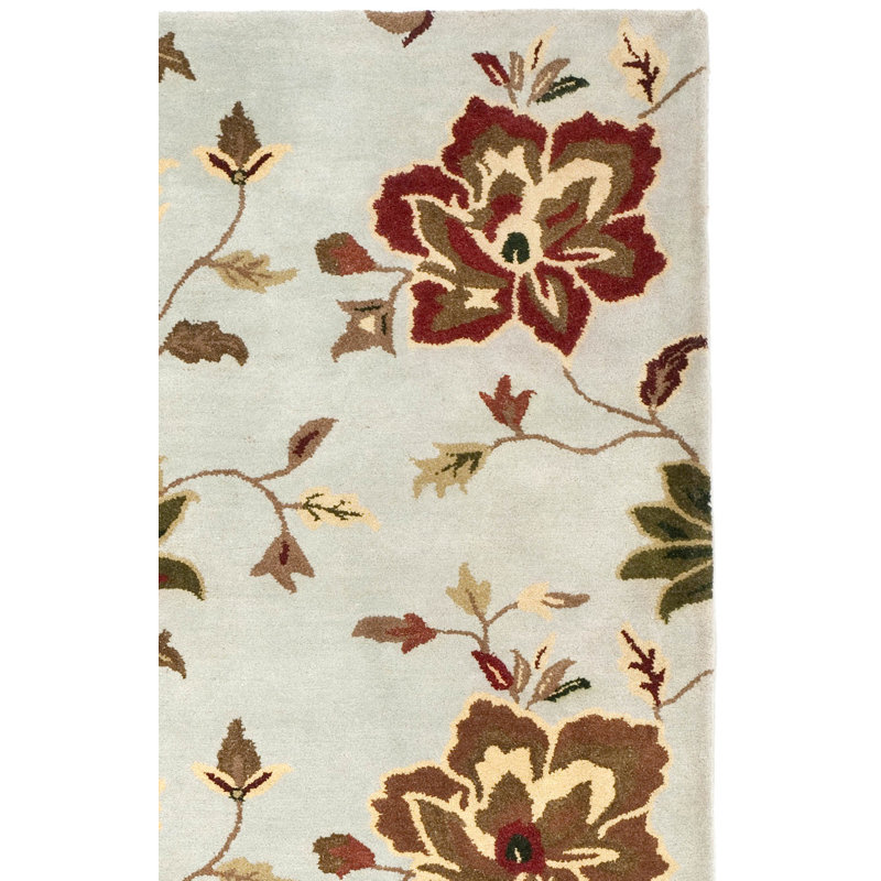 Tapis à motif floral en laine touffeté à la main Arber, Carré 6 pi