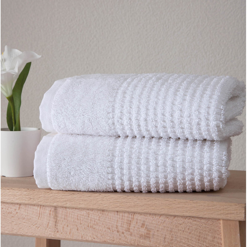 Earline Turkish Cotton Hand Towel Set, White