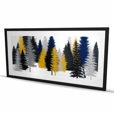 Sapin doré - reproduction matte encadrée scandinave pour la décoration intérieure