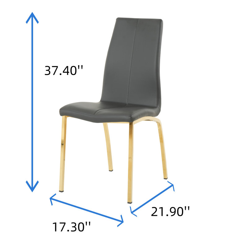 Chaise de salle à manger, Gris, Doré