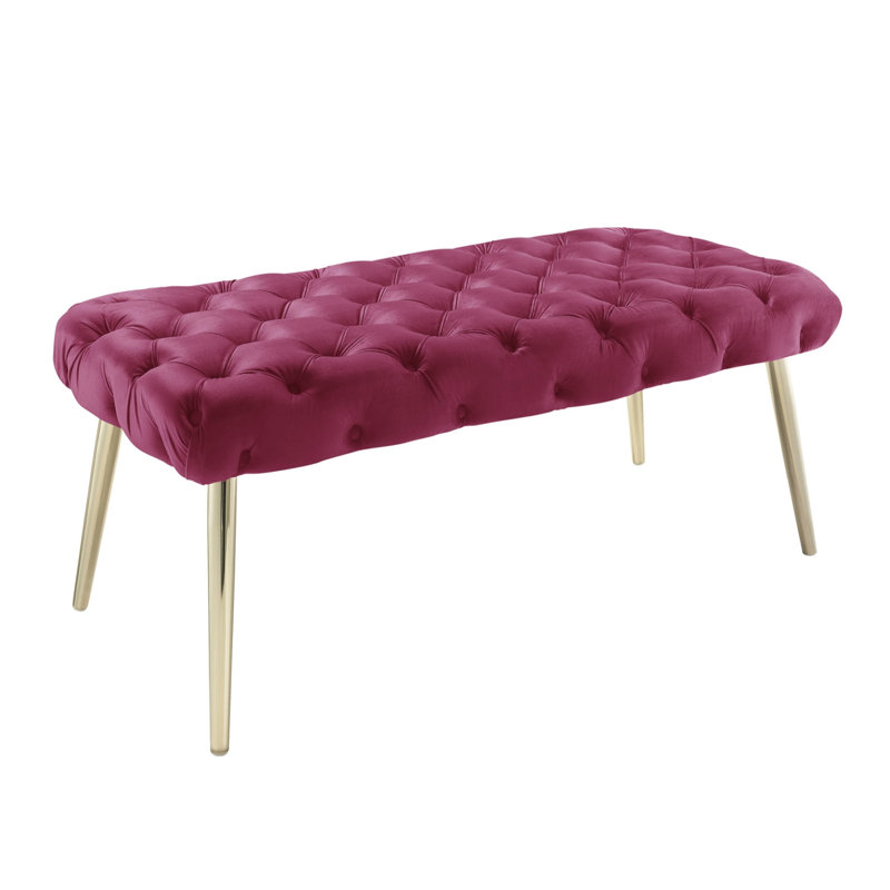 Banc rembourré Triniyah Upholstery, Fuchsia, Or