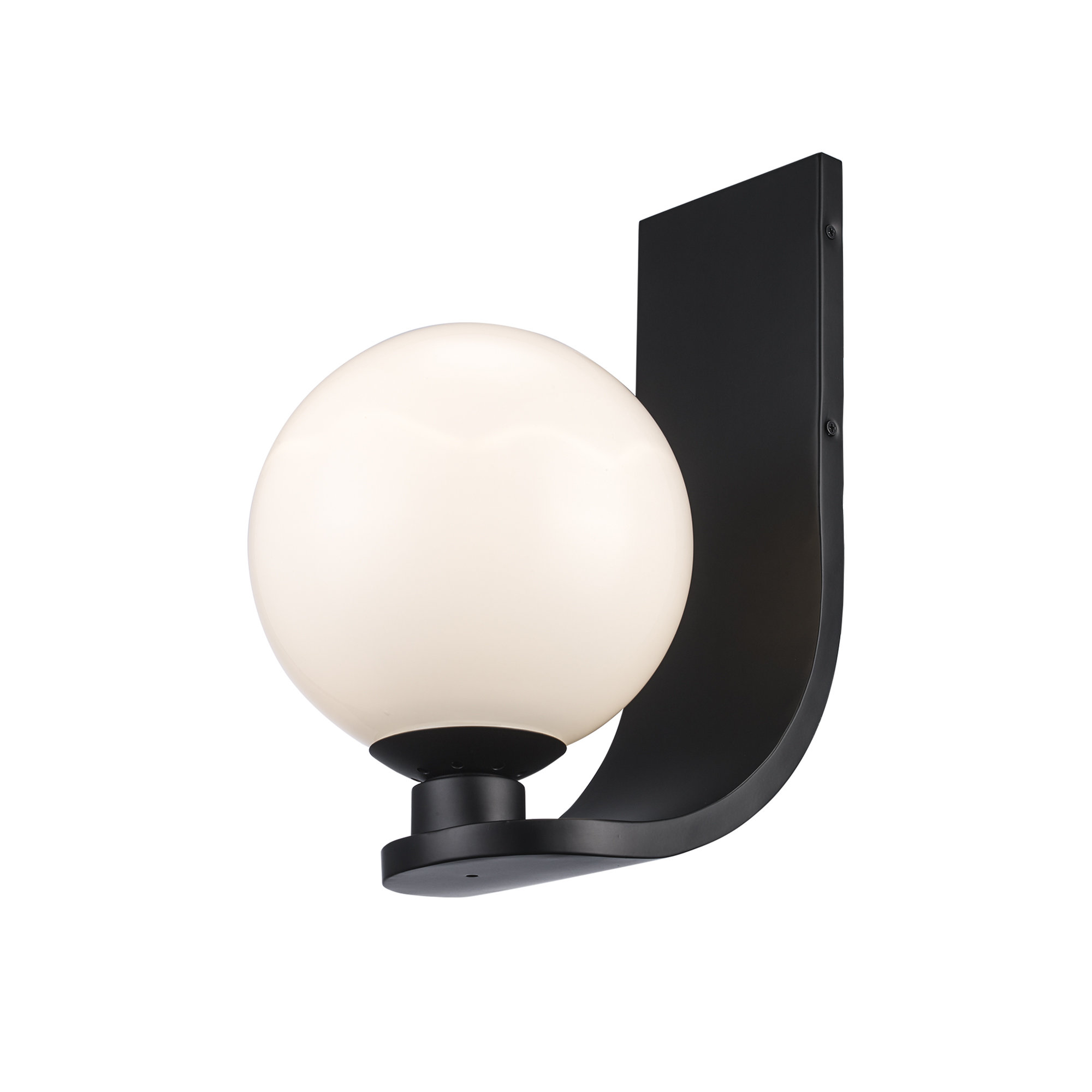Violante Single Light Globe Outdoor Steel Wall Light, 12.5" H x 7" W x 8" D