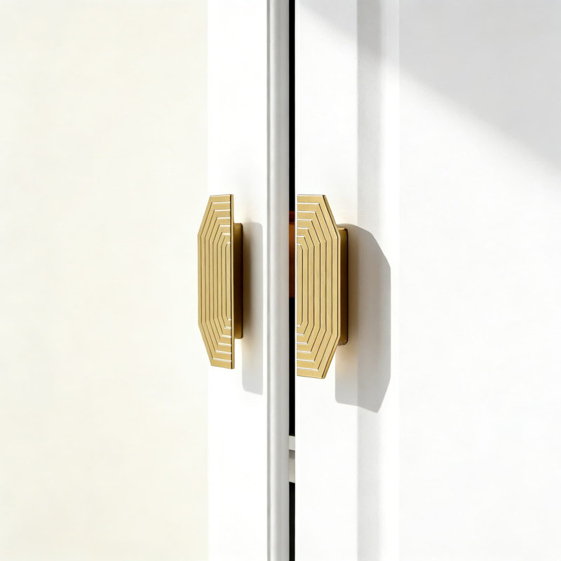Ensemble de 10 poignées d'armoire en or brossé, poignées de tiroir modernes en polyéthylène de 3,5 pouces pour armoires et meubles de cuisine, trou central de 1,26 pouce, aluminium durable avec finition anodisée