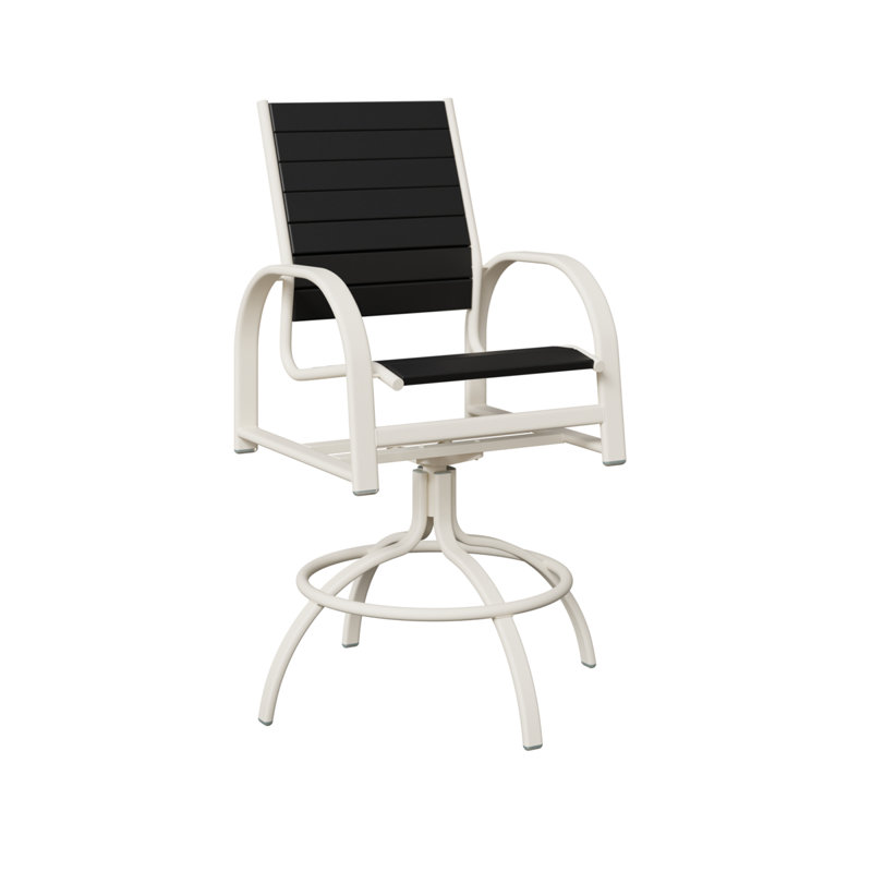 Chaise de bar pivotante en aluminium Berlin, Noir
