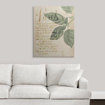 «Herb Study I» Grace Popp, reproduction d'art