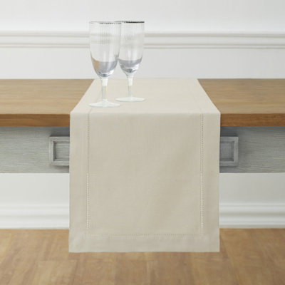 Cotton Linen Hemstitch Table Runner