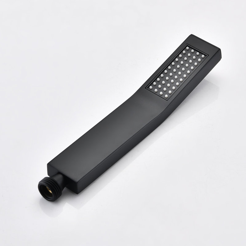 Ceiling Mounted Shower In Black Matte - Handheld & 16" Head High With Contemporary Look Kit Flexible Hose