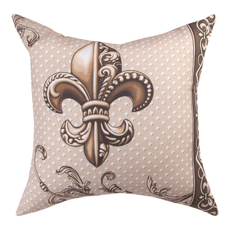 Coussin décoratif Fleur de Lis Climaweave de Manual Woodworkers & Weavers, 45 x 45 cm, pour intérieur et extérieur