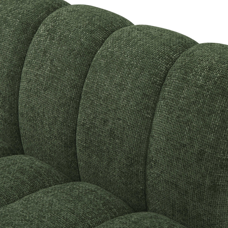 Canapé modulaire rembourré 6 pièces Quinn, Tissu chenille vert