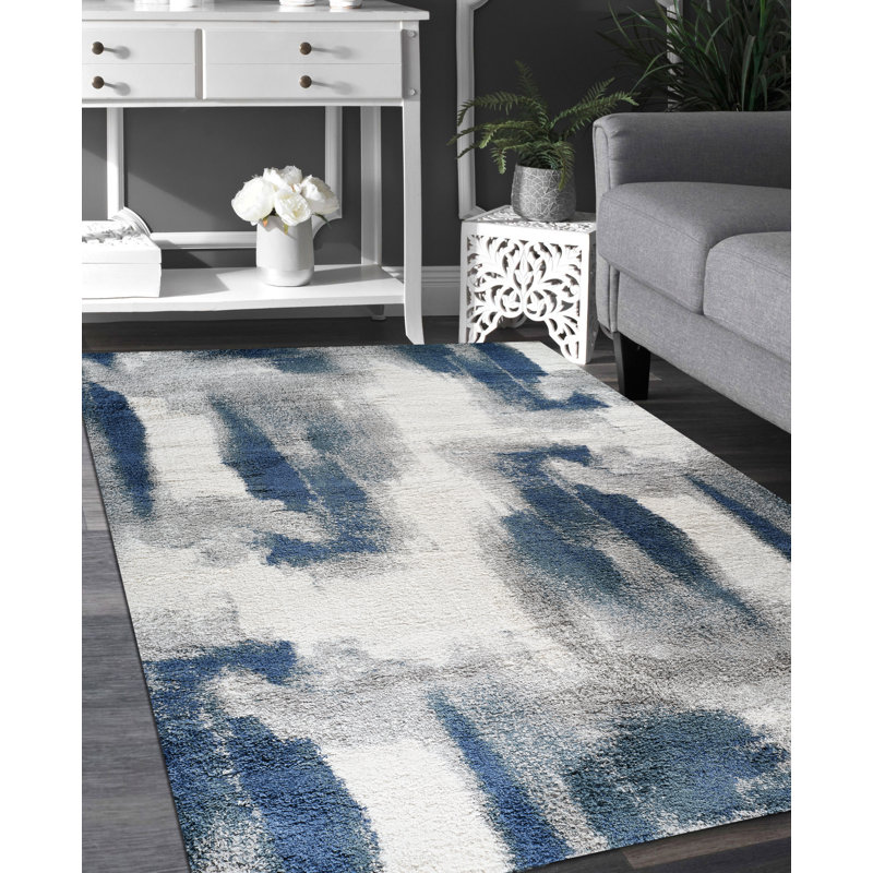 Aizlynn Performance Abstract Indoor Rug, Rectangle 4'3" x 6'