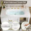 Meuble-lavabo 36 po avec plateau en céramique, armoire de rangement avec tiroir et panier à linge inclinable -1464606335