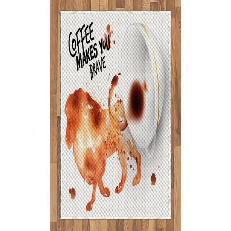 Coffee Art High Density Long Fiber Poly Threads Decorative Area Rug Carpet, Rectangle 2'7" x 5'