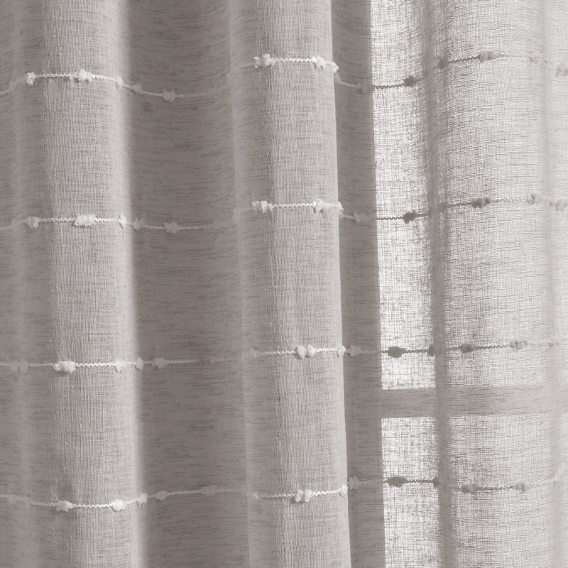 Sheer Curtain Pair, Gray, 38" W x 120" L