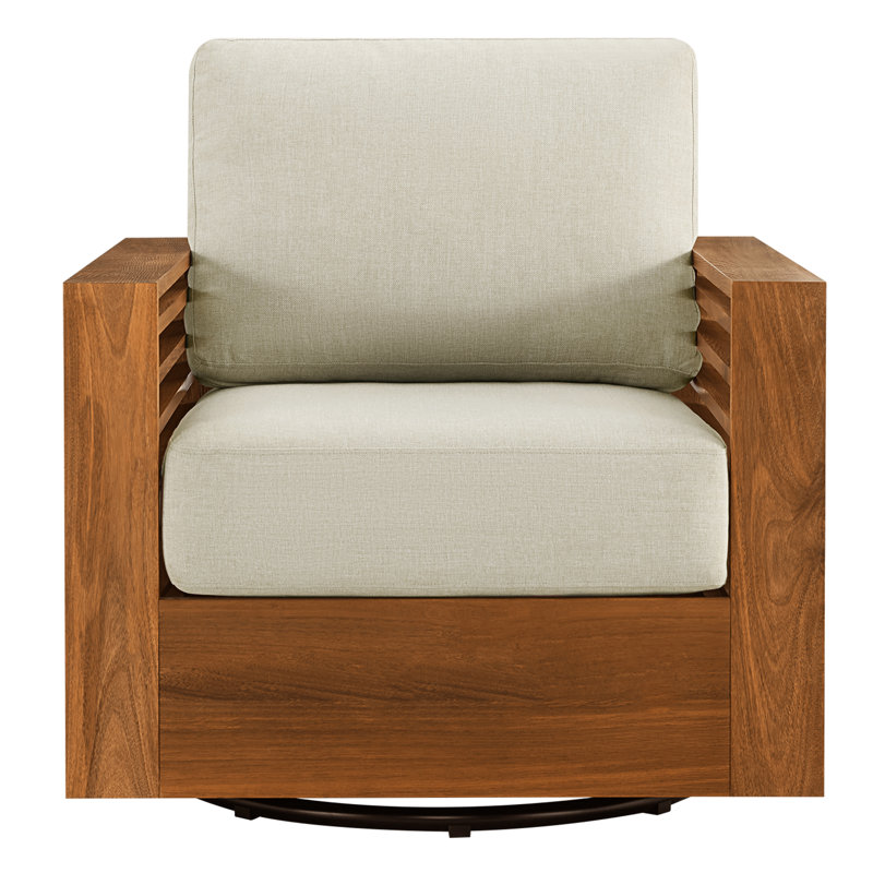 Fauteuil de patio pivotant en bois d'acacia