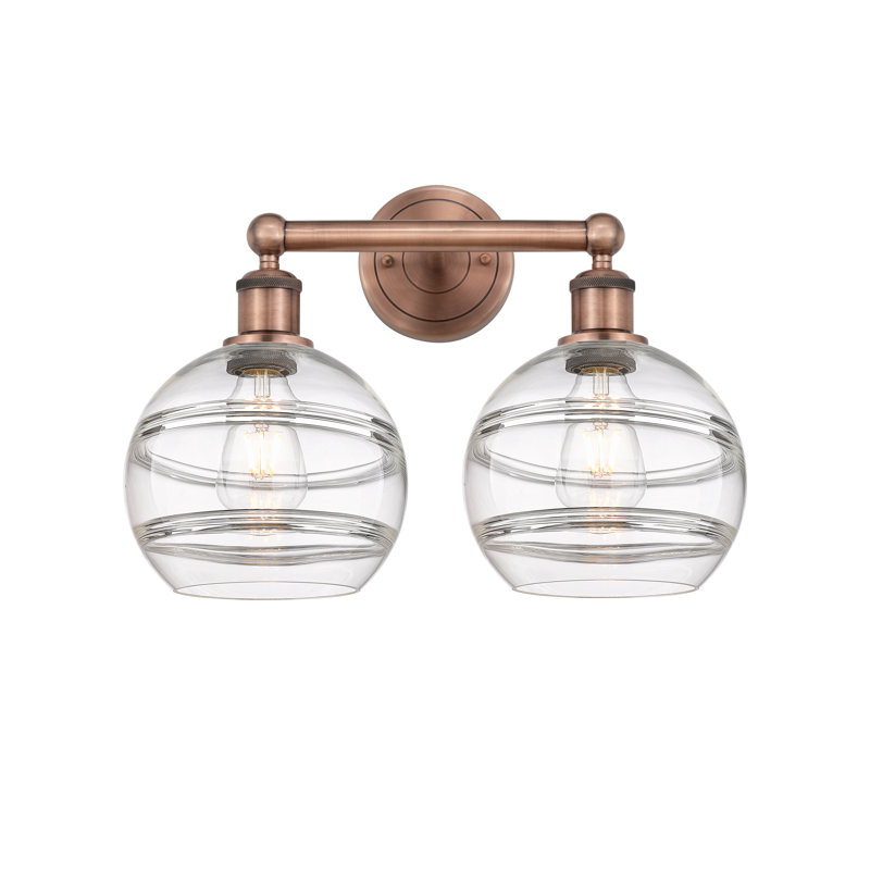 Bienes 2 - Light Dimmable Vanity Light, Clear, Antique Copper
