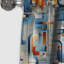 Motif bleu Metropolis Matrix - Rideau abstrait - Rideau géométrique occultant en velours - 1 panneau-107536048