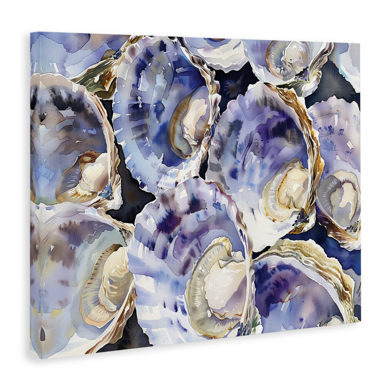 Palourdes des Marais et toile d'huîtres, design par Heidi Kuntz, H 24 po x l 30 po