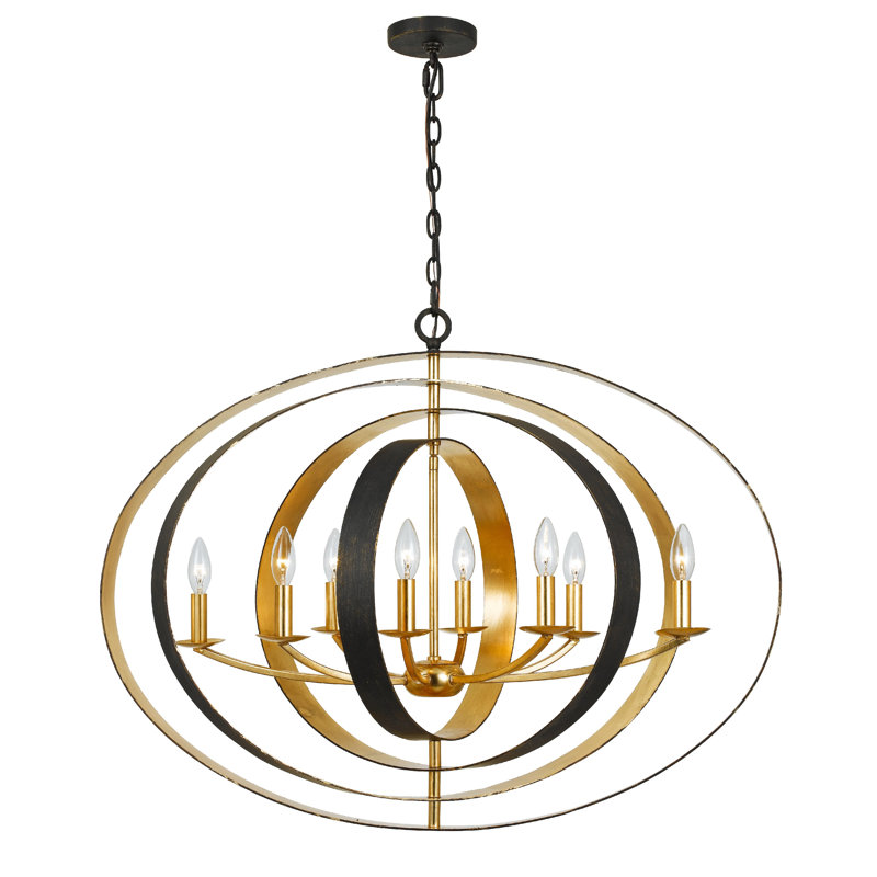 Lustre sphérique à 8 lumières de style bougie Alf