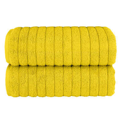Elegant Comfort 100% Turkish Cotton Corduroy Ribbed Luxury Soft 2 Pack Bath Towels 27 X 54 Inch -  Plush, Absorbent, Quick Dry, Hotel Spa Quality Towels For Bathroom Essentials