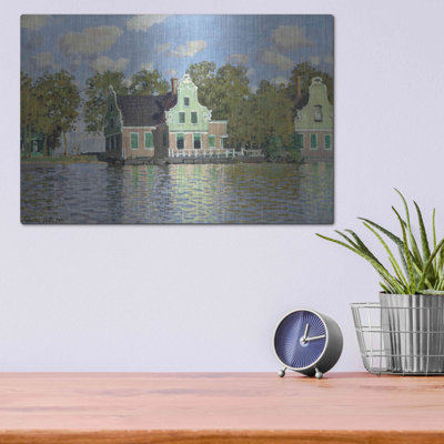 «House By The Bank Of The River Zaan» par Claude Monet, art mural en métal