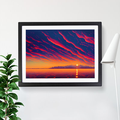 Contemporary Ocean Sunset - Framed Print