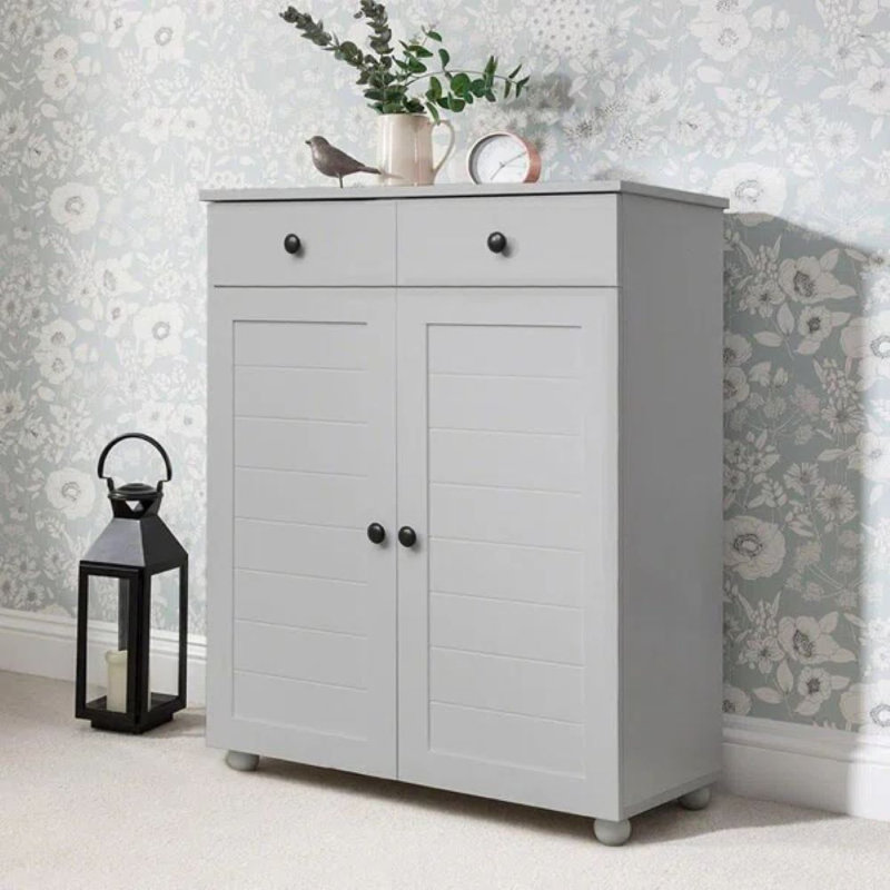 Abdalrahman 12 Pair Shoe Storage Cabinet, Mist Grey