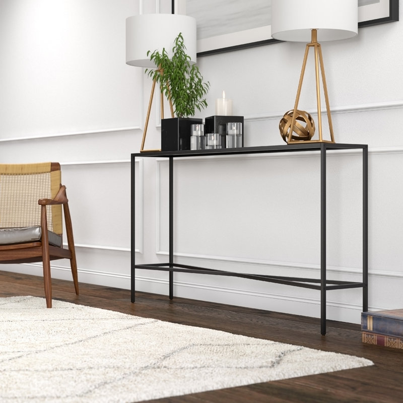 106.7cm Console Table, Blackened Bronze, 76.2 H x 139.7 W x 25.4 D cm