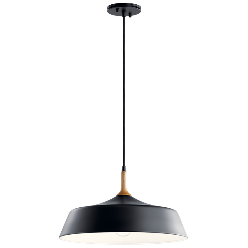 Edmar 1 - Light Single Pendant, Black/Wood
