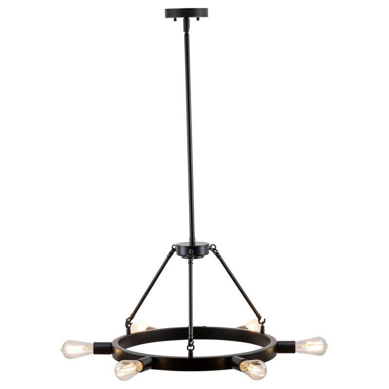 Sizer 6 - Light Dimmable Wagon Wheel Chandelier