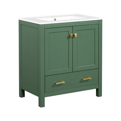 Meuble-lavabo double 60 po - Meuble-lavabo double avec tiroirs et tiroirs de rangement efficaces