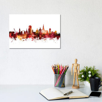 Rostock, Germany Skyline by Michael Tompsett - Wrapped Canvas Gallery-Wrapped Canvas Giclée