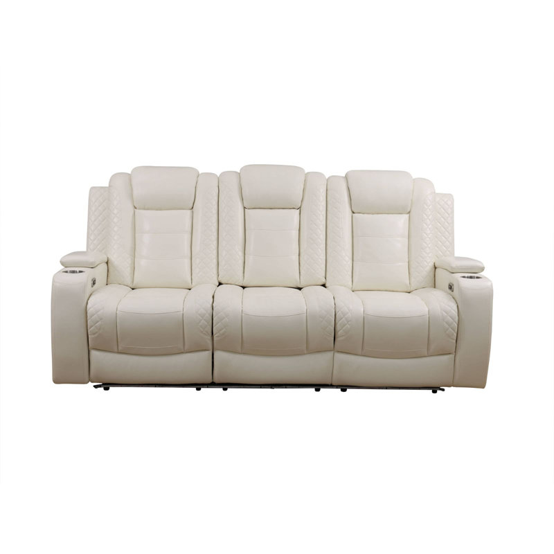Canapé inclinable en cuir 83,5 po, Noir