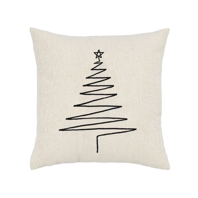 Silent Night Noir Woven Rectangular Accent Pillow Cover & Insert, Square 20"H x 20"W, Ivory