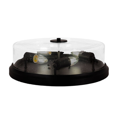 17" Flush Mount, 4-Bulbs, Shown With Bubble Glass