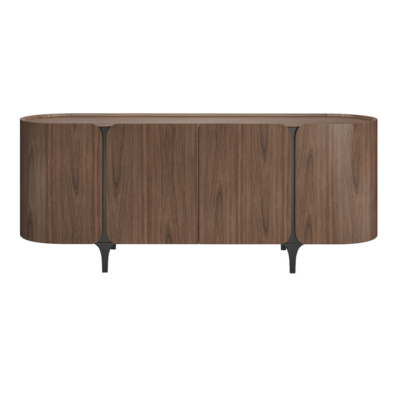 78.7" Modern Solid Wood Sideboard With Adjustable Shelves Storage