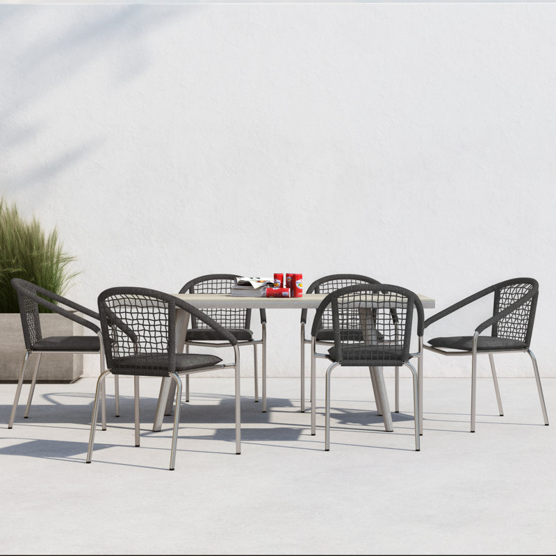 Kenai 81'' Rectangular 6 - Person Outdoor Dining Set with Cushions
