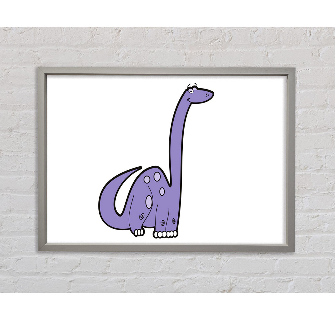 Gerahmtes Leinwandbild Tall Dinosaur Baby Blue