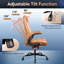 Fauteuil de bureau ergonomique à haut dossier, fauteuil de bureau pivotant avec accoudoirs rabattables réglables, soutien lombaire intégré et appui-tête épaissi, poste de travail et fauteuil de travail de salle de conférence, brun-298813606